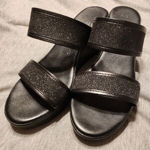 Cute black dressy wedges